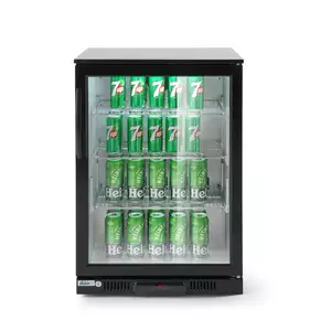 Chłodziarka barowa jednodrzwiowa, podblatowa, 108 l, 230V, czarna | BARMATIC, Candour