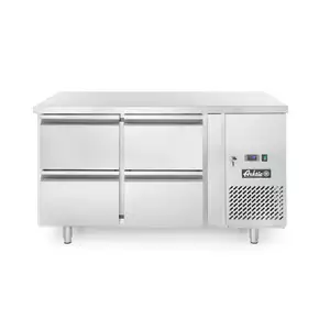 Stół chłodniczy z 4 szufladami i agregatem bocznym, 0,25 kW, 1360x700x850 mm, inox | ARKTIC, 233764