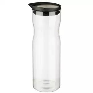 Karafka szklana z pokrywą ze stali nierdzewnej, 1 l, 80x250 mm, przezroczysta, inox | APS, 10721
