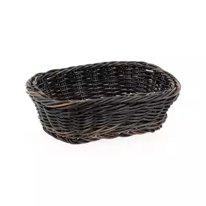 Koszyk prostokątny z polirattanu 190x130x60 mm, czarnobrązowy | TECHNICA, Gold Line