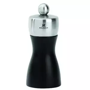 Młynek do soli z drewna bukowego, czarny 120 mm | PEUGEOT, Fidji