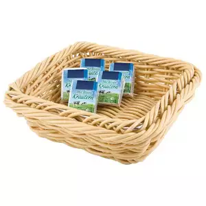 Koszyk prostokątny z polipropylenu GN 1/6 176x162x65 mm, beżowy | APS, Gn Line