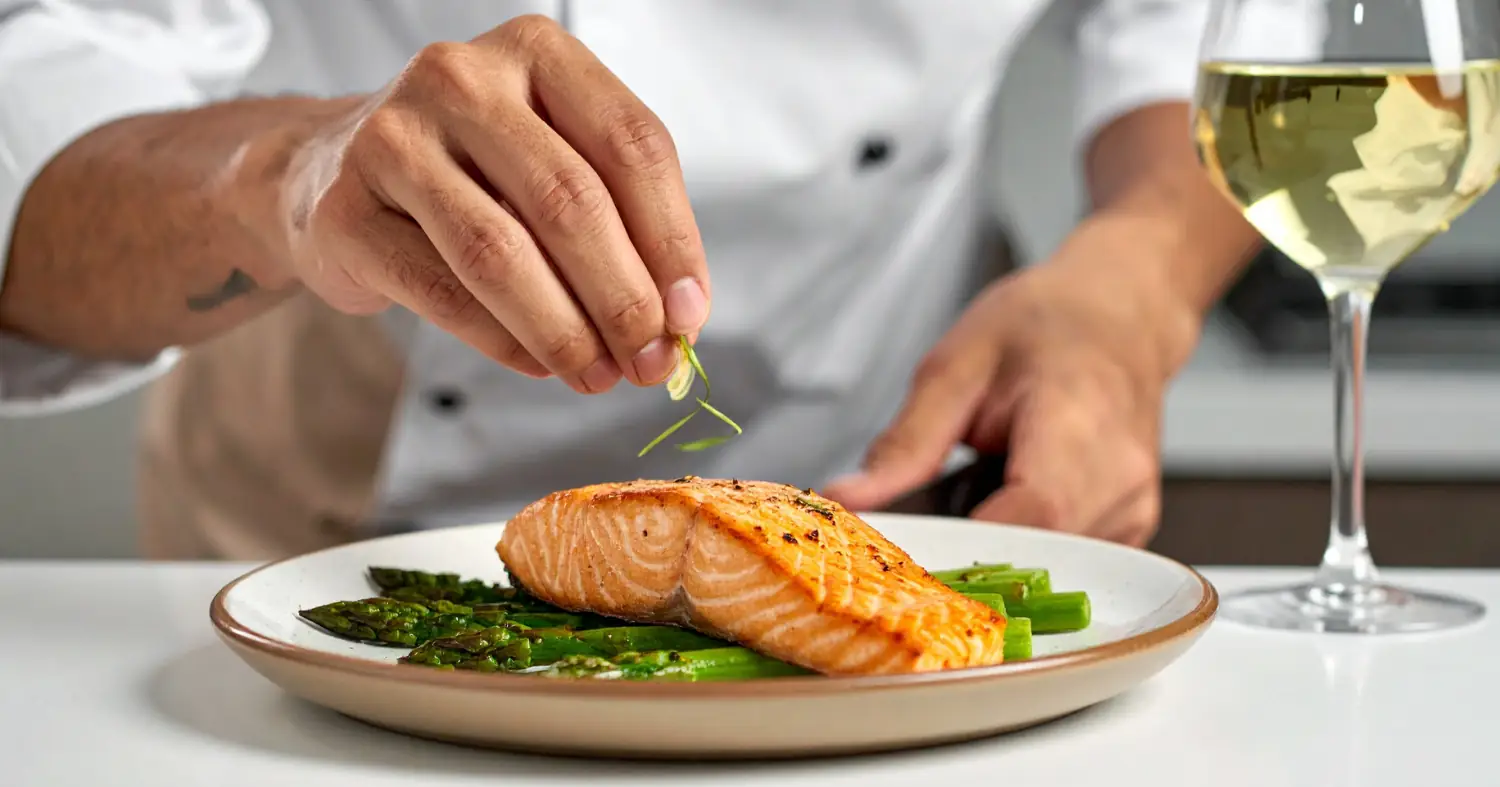 Szparagi jako część dania