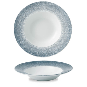 Talerz głęboki okrągły z szerokim rantem ø 280 mm, 468 ml | CHURCHILL, Studio Prints Raku Topaz Blue