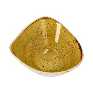 Talerz głęboki trójkątny ø 153 mm, 260 ml | CHURCHILL, Stonecast Mustard