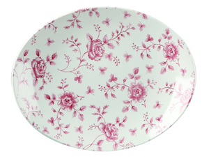 Półmisek owalny 317x255 mm | CHURCHILL, Vintage Prints Cranberry Rose Chintz