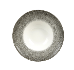 Talerz głęboki okrągły z szerokim rantem ø 280 mm, 468 ml | CHURCHILL, Studio Prints Raku Quartz Black