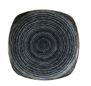 Talerz płytki kwadratowy 252 mm | CHURCHILL, Studio Prints Homespun Charcoal Black