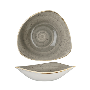 Talerz głęboki trójkątny ø 235 mm, 600 ml | CHURCHILL, Stonecast Grey