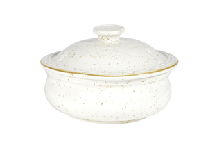 Naczynie z pokrywką ø 140 mm, 430 ml | CHURCHILL, Stonecast Barley White