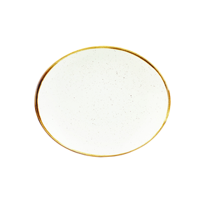 Talerz płytki owalny ø 192 mm | CHURCHILL, Stonecast Barley White