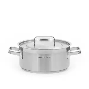 Garnek niski 5 l o średnicy 240 mm z pokrywką ze stali nierdzewnej | TECHNICA, Platinum Line