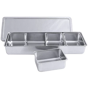 Pojemnik na dodatki ze stali nierdzewnej, 4x0,75 l, 400x140x62 mm | CONTACTO, 212/004