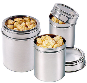 Pojemnik ze stali nierdzewnej z przeźroczystą pokrywką, 0,5 l, o średnicy 80 mm | CONTACTO, 1119/110