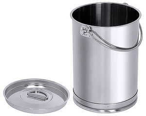 Pojemnik nierdzewny na płyny lub żywność z pierścieniem z pokrywą, 10 l, o średnicy 220 mm | CONTACTO, 3003/010
