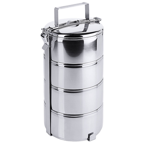 Menażka obiadowa ze stali nierdzewnej 4x0,9 l, o średnicy 140 mm | CONTACTO, 4014/144