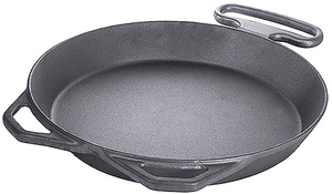 Patelnia cateringowa duża z żeliwa z uchwytami o średnicy 650 mm | CONTACTO, 5091/650