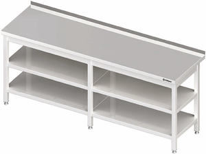 Stół przyścienny z dwoma półkami 2100x700x850 mm | STALGAST, 980077210