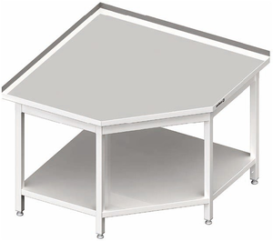 Stół przyścienny narożny z półką 600x600x850 mm | STALGAST, 980126060