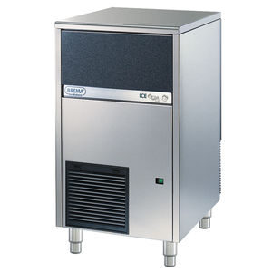 Kostkarka do lodu typu full cube 46 kg/24 h, pojemność zasobnika 25 kg, chłodzona wodą, 0,5 kW, 500x580x800 mm | BREMA ICE MAKERS, 872462