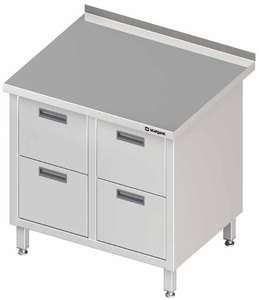 Stół przyścienny z blokiem czterech szuflad 840x700x850 mm | STALGAST, 980227840