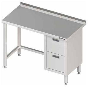 Stół przyścienny z blokiem dwóch szuflad po prawej stronie 800x700x850 mm | STALGAST, 980257080