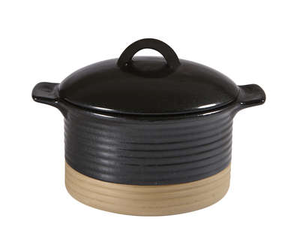 Miska okrągła z uchwytami i pokrywką ø 140 mm, 350 ml | CHURCHILL, Igneous Black