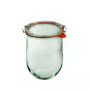 Słoik Tulip 1,062 l z pokrywą, uszczelką i 2 zapinkami, opakowanie 6 sztuk | WECK, WE-745-100PUZ