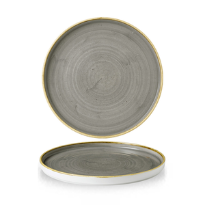 Talerz płytki okrągły z rantem ø 260 mm | CHURCHILL, Stonecast Peppercorn Grey
