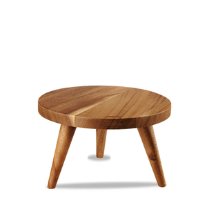 Stojak drewniany okrągły, wys. 100 mm | CHURCHILL, Buffetscape Wood Natural Acacia