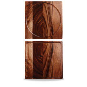 Taca drewniana kwadratowa 300 mm | CHURCHILL, Wood Brown Acacia
