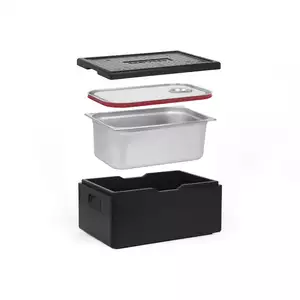 [Zestaw] Pojemnik termoizolacyjny GN 1/1 200 mm + 1x Pojemnik GN 1/1, 200 mm, ze stali nierdzewnej + pokrywa z uszczelką silikonową