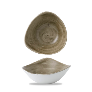 Talerz głęboki trójkątny ø 185 mm, 370 ml | CHURCHILL, Stonecast Patina Antique Taupe