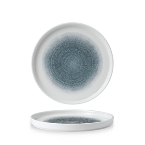 Talerz płytki okrągły z rantem ø 210 mm | CHURCHILL, Studio Prints Raku Topaz Blue