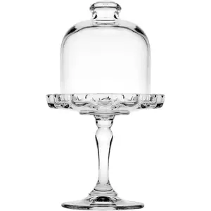 Mini patera z kloszem, szklana, wysokość 187 mm | PASABAHCE, 545018