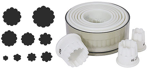 Plastikowe wycinarki do ciasta 9 sztuk, koło faliste o średnicy 20-100 mm | CONTACTO, 230/009
