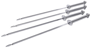Szpile do szaszłyka na grilla ze stali nierdzewnej, o długości 450 mm, 4 sztuk | CONTACTO, 455/450