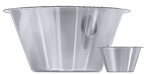 Miska z rantem o lekko stożkowatym kształcie ze stali nierdzewnej, 14 l | CONTACTO, 507/380