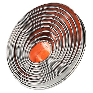 Wycinarki nierdzewne do ciasta 9 sztuk, owal 25x20 – 85x72 mm | CONTACTO, 620/009