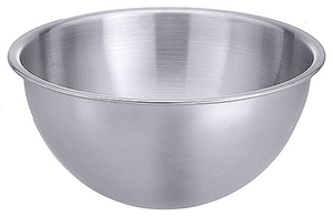 Miska ze stali nierdzewnej z szerokim, wywiniętym rantem i płaskim spodem 20 l, o średnicy 450 mm | CONTACTO, 1551/450