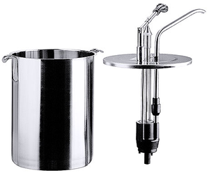 Dyspenser ze stali nierdzewnej z pompką, 10 l, o średnicy 208 mm | CONTACTO, 3050/010