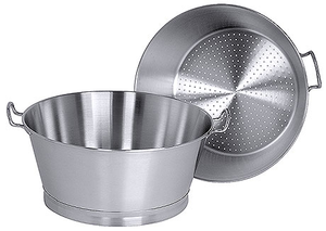 Wanna z ociekaczem tłuszczu ze stali nierdzewnej, 56 l, o średnicy 580 mm | CONTACTO, 6088/600