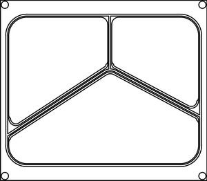 Matryca na pojemnik P/3 trzykomorowy do zgrzewarki do tacek AG02E/AG02HD, 227x178 mm | BOKAMA, 227300