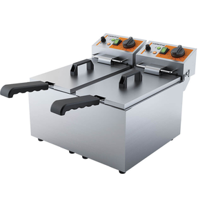 Frytownica elektryczna dwukomorowa 2x 5 l, nastawna, 4 kW, 230 V, 415x430x315 mm | CATERINA, 746068