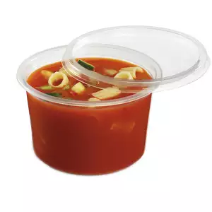 Pojemnik okrągły do zgrzewu do transportu dań gotowych 450 ml, 115x72 mm, komplet 500 szt. | WOPAK, PP 8117C