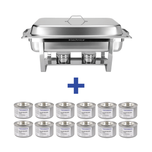 [Zestaw] Podgrzewacz GN 1/1 gastronomiczny 9 l 605x370x240 mm + 12 x Paliwo żelowe do podgrzewaczy gastronomicznych 200 g