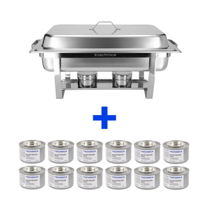 [Zestaw] Podgrzewacz GN 1/1 gastronomiczny 9 l 605x370x240 mm + 12 x Paliwo żelowe do podgrzewaczy gastronomicznych 200 g