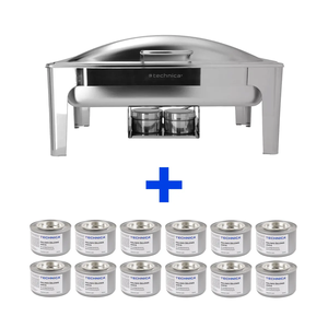 [Zestaw] Podgrzewacz GN 1/1 gastronomiczny 9 l uchylny 570x430x290 mm + 12 x Paliwo żelowe do podgrzewaczy gastronomicznych 200 g