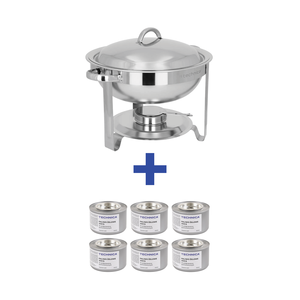 [Zestaw] Podgrzewacz gastronomiczny okrągły 4 l średnica 340 mm + 6 x Paliwo żelowe do podgrzewaczy gastronomicznych 200 g