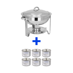 [Zestaw] Podgrzewacz gastronomiczny okrągły 4 l średnica 340 mm + 6 x Paliwo żelowe do podgrzewaczy gastronomicznych 200 g